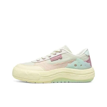 361° Slip Resistant And Breathable Low Top Skateboard Shoes Women's Beige Green Pink