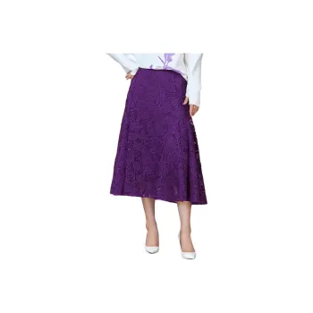 BBLLUUEE Casual Long Skirt Women's Violet