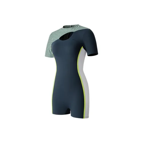 Anta One piece Swimsuit Women's Dark Blue/Green White/Ecru