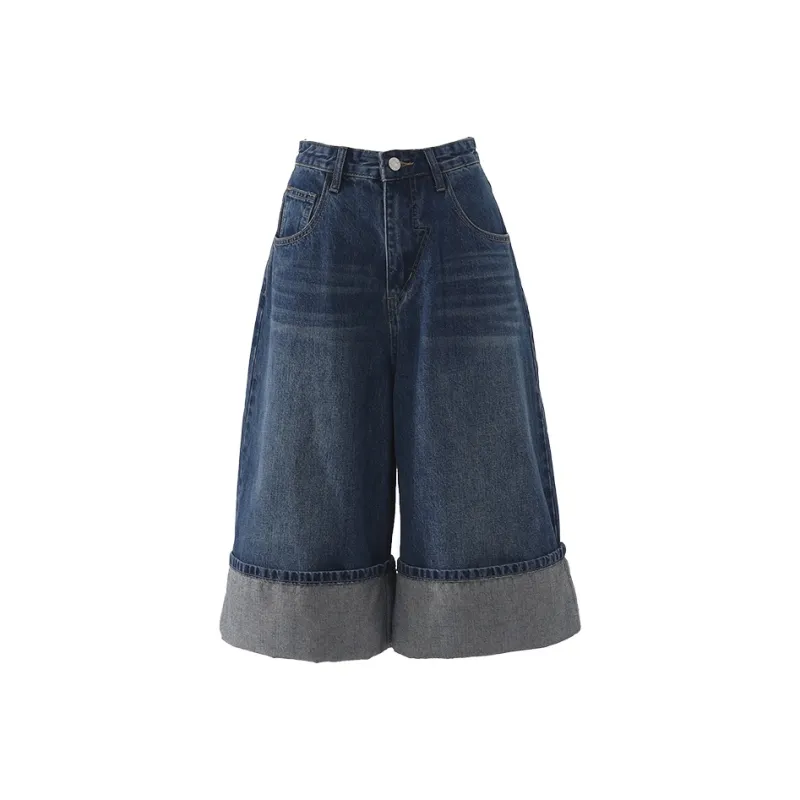 Kazakhstan Denim Shorts Women's Blue-0