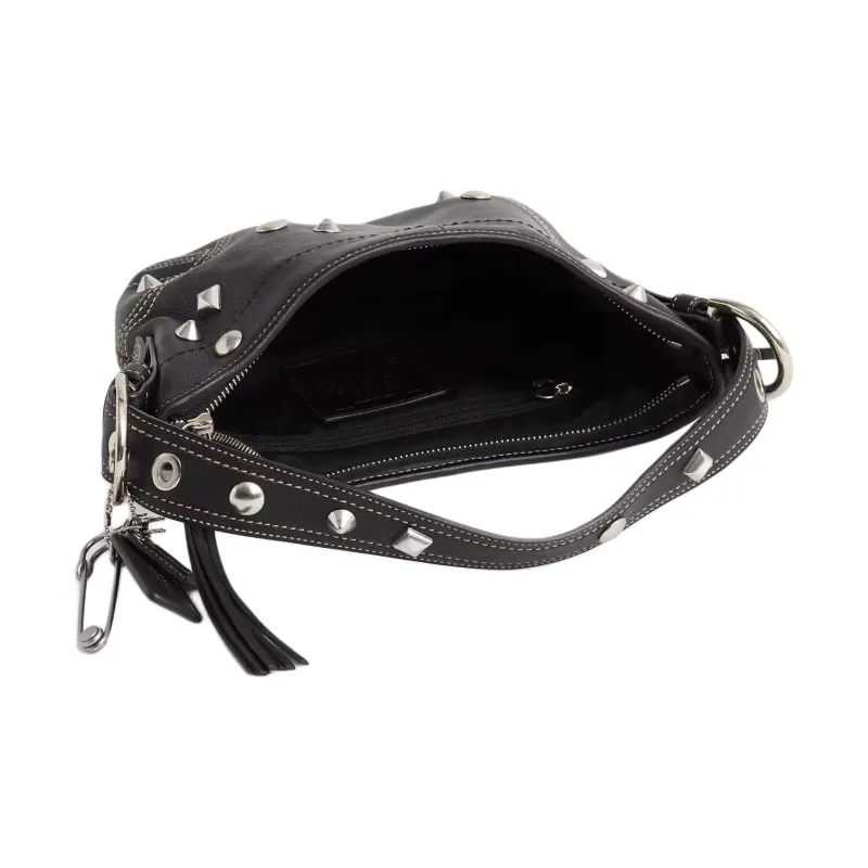 COACH Soho Leather Hobo Bag Shoulder Bag Trumpets Women's Black-2
