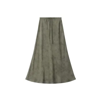 ATUXIU 2025 Spring Summer High Rise Slimming Mid Length Mermaid Casual Long Skirt Women's