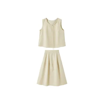 XIANGYING Skirt Set Women's Yellow
