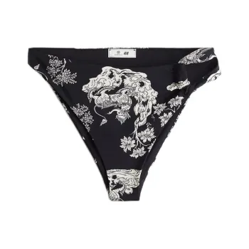 H&M THE WHITE LOTUS Collaboration Swimming Shorts Women's Black/Pattern