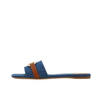 FERRAGAMO GANCINI Slide Slippers Women's Blue