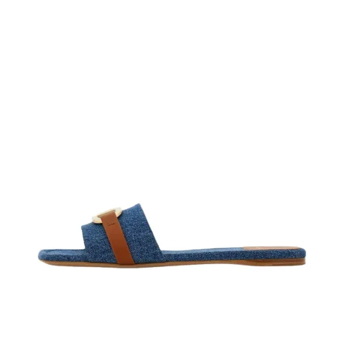 FERRAGAMO GANCINI Slide Slippers Women's Blue
