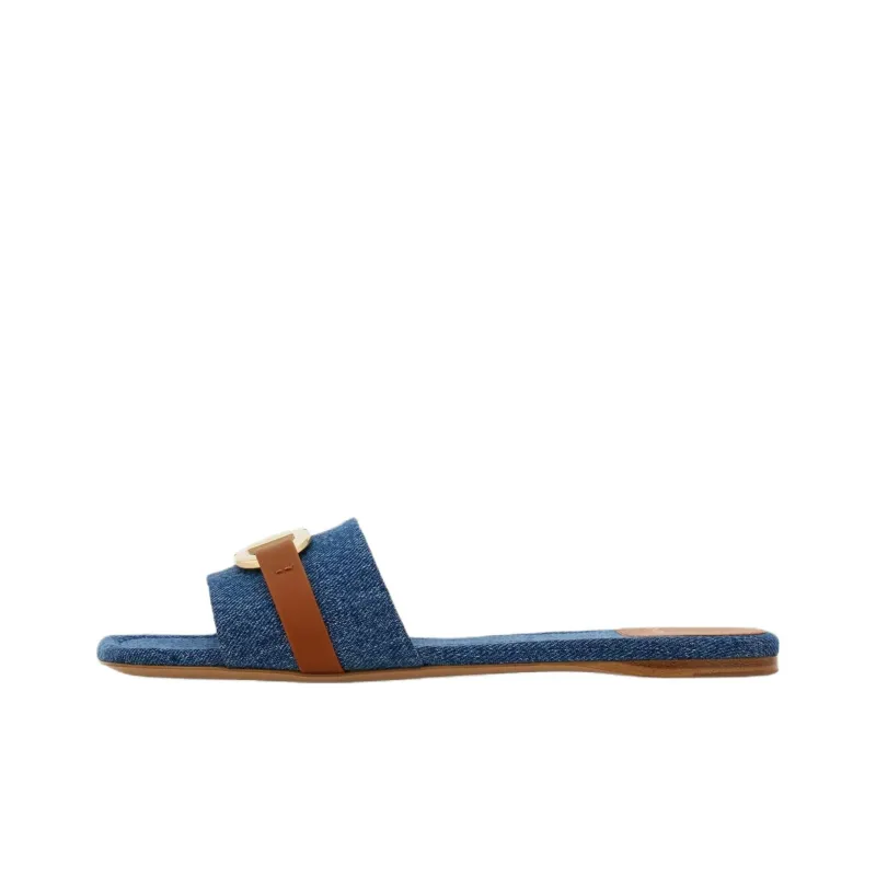 FERRAGAMO GANCINI Slide Slippers Women's Blue-0