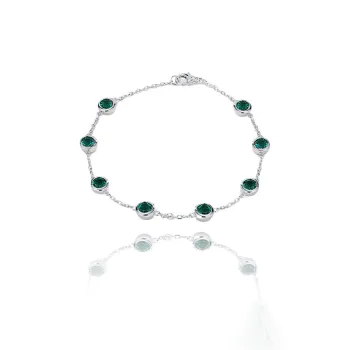 ATTAGEMS S925 Silver Artificial Gemstone Bracelets Women's