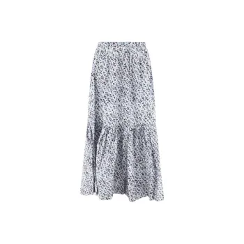 GANNI Floral Printed Maxi Flounce Skirt