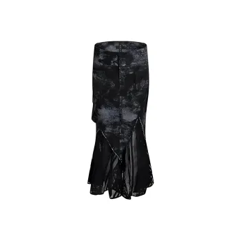 REJJ Casual Long Skirts Women's Black