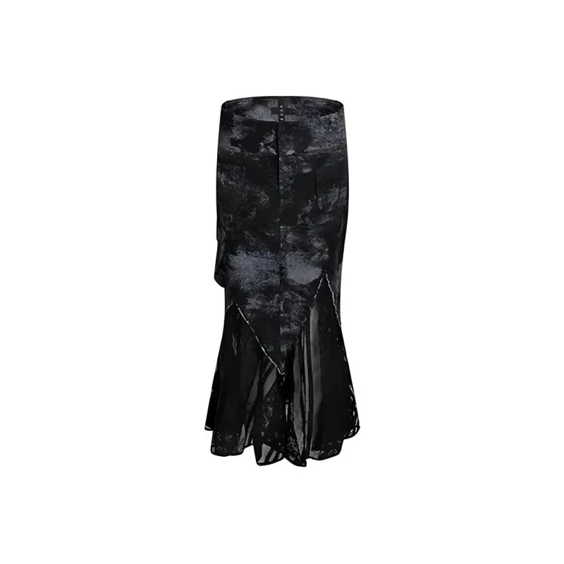 REJJ Casual Long Skirts Women's Black-0
