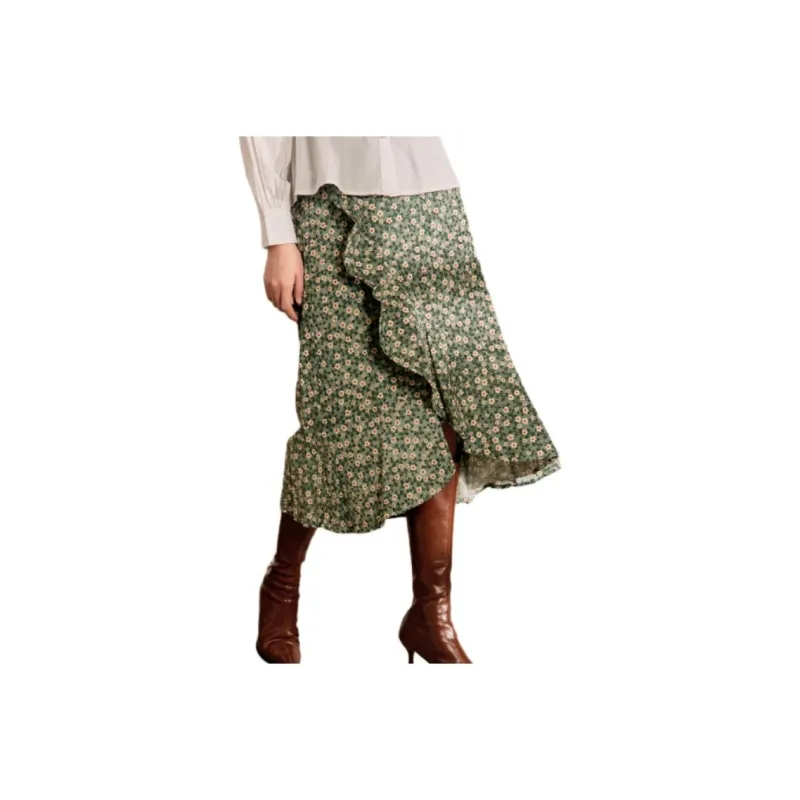 QIAOYUHUAZUN Casual Long Skirts Women's Green-0