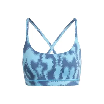Adidas ALL ME LIGHT-SUPPORT PRINTED BRA Sports Underwear Women's Semi-Blue Gradient
