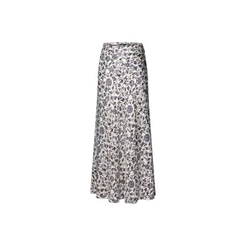 LOUIS VUITTON Botanical Print Flared Maxi Skirt