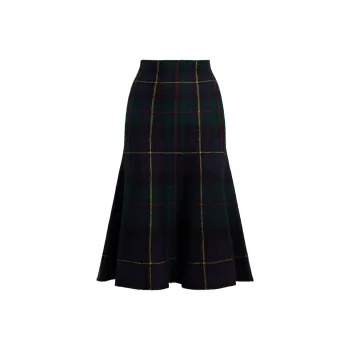 Ralph Lauren Plaid Flared Skirt