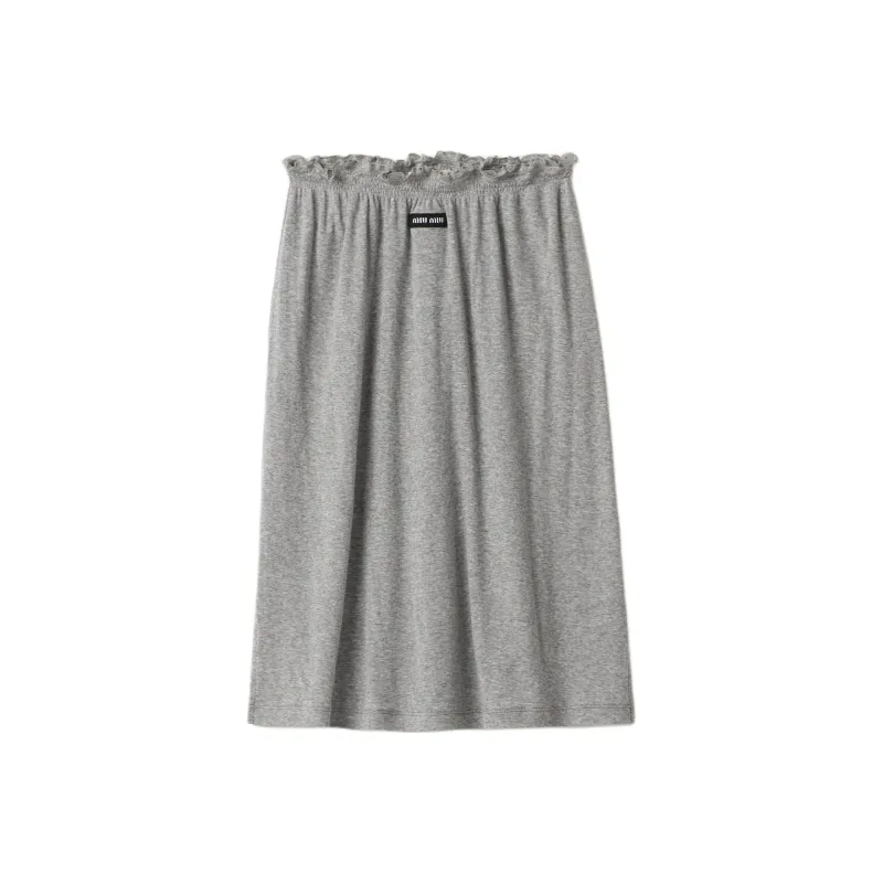 MIU MIU Ribbed Jersey Skirt-0