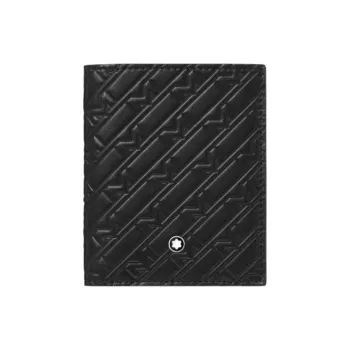 MONTBLANC Cow Leather Money Clip Clutch Wallet Men's Black