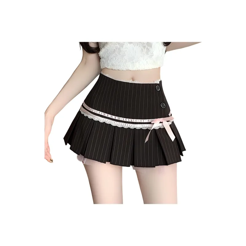 HTHK Casual Short Skirts Women's Black/Pink-5