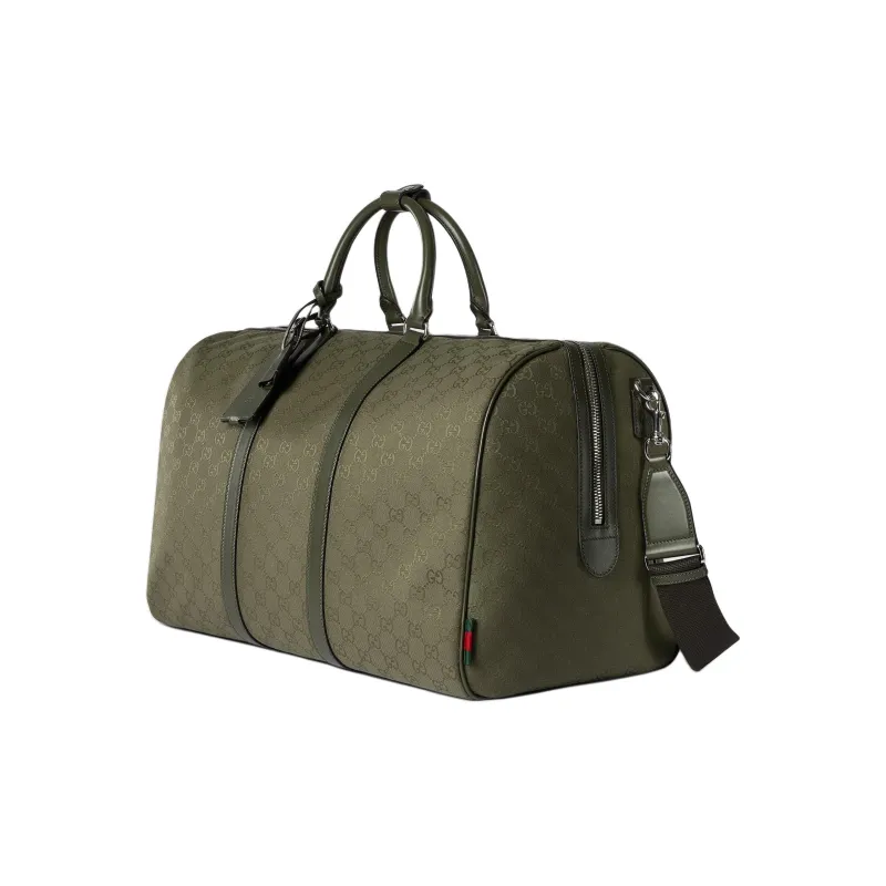 GUCCI Canvas Portable One Shoulder Travel Bag Men's Green-1