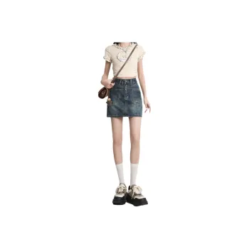 ZAZN Denim Short Skirts Women's Vintage Blue