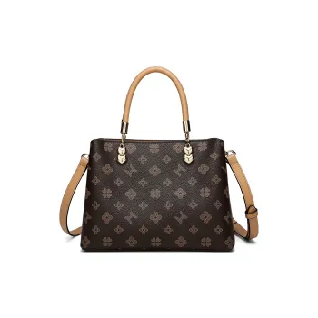 MEXICAN PVC Handbag Women's Dark Brown/Ecru