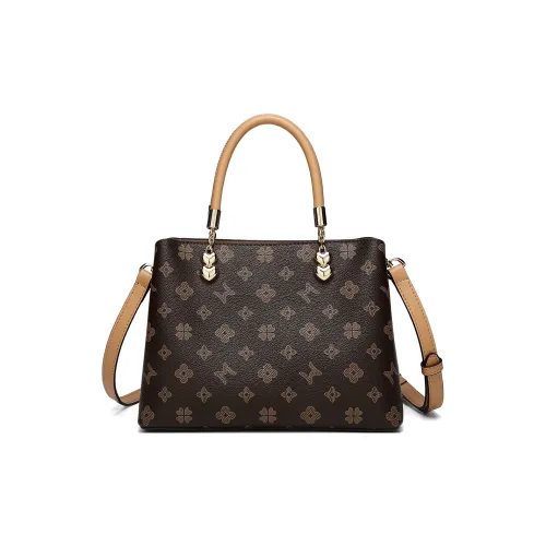MEXICAN PVC Handbag Women's Dark Brown/Ecru