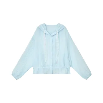 ELF SACK Cropped Coats Women's Morning Dew Blue