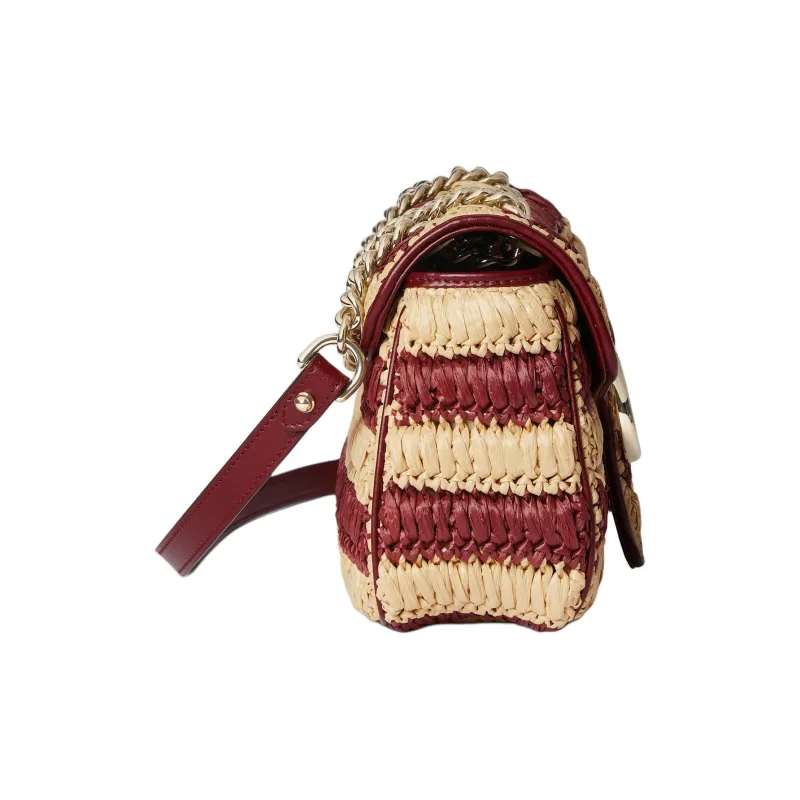 GUCCI GG Marmont Viscose Shoulder Bag Medium Size Women's Red & Beige-2