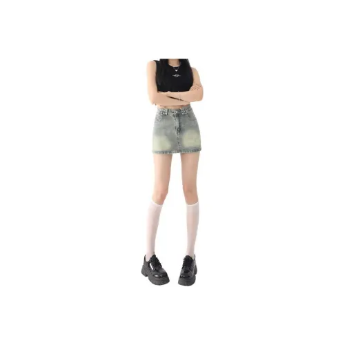 JASONWOOD Denim Short Skirts Women's Stone Mill Yellow