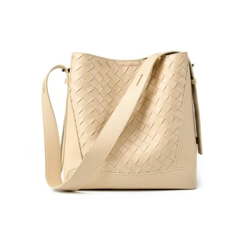 Bullrun Cow Leather Shoulder Bag Women's Black/Apricot