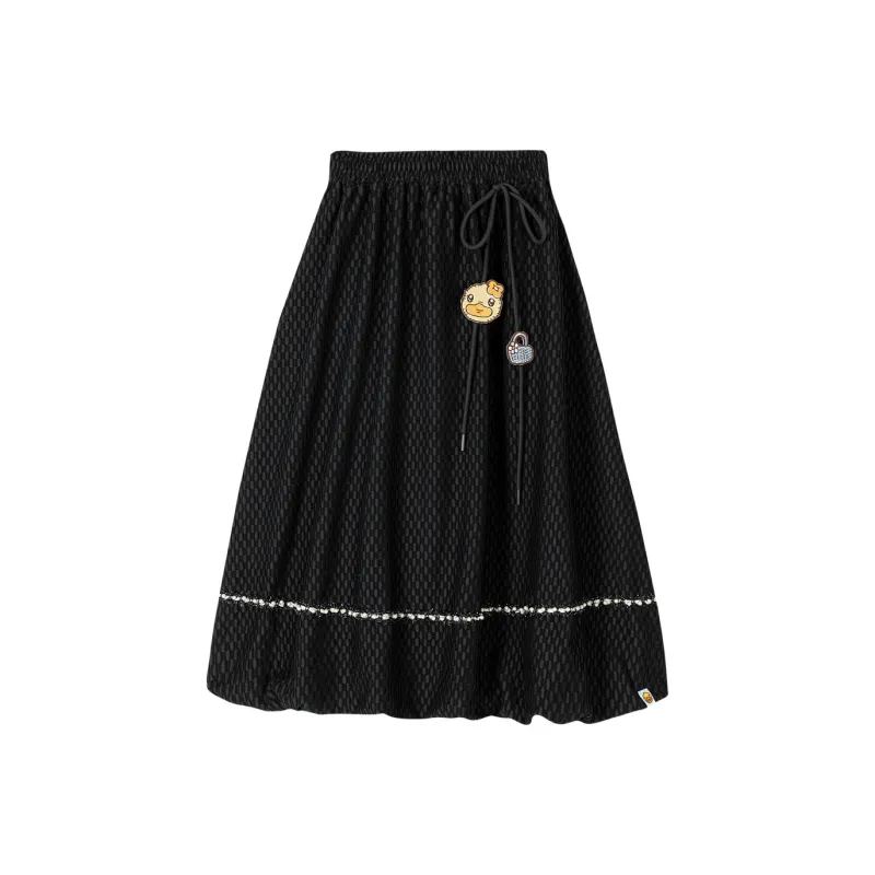 B.Duck Casual Long Skirts Women's Black-0