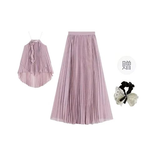 PAVEA Two Piece Skirt Sets Women's Two Piece Set+Hair Tie Includes