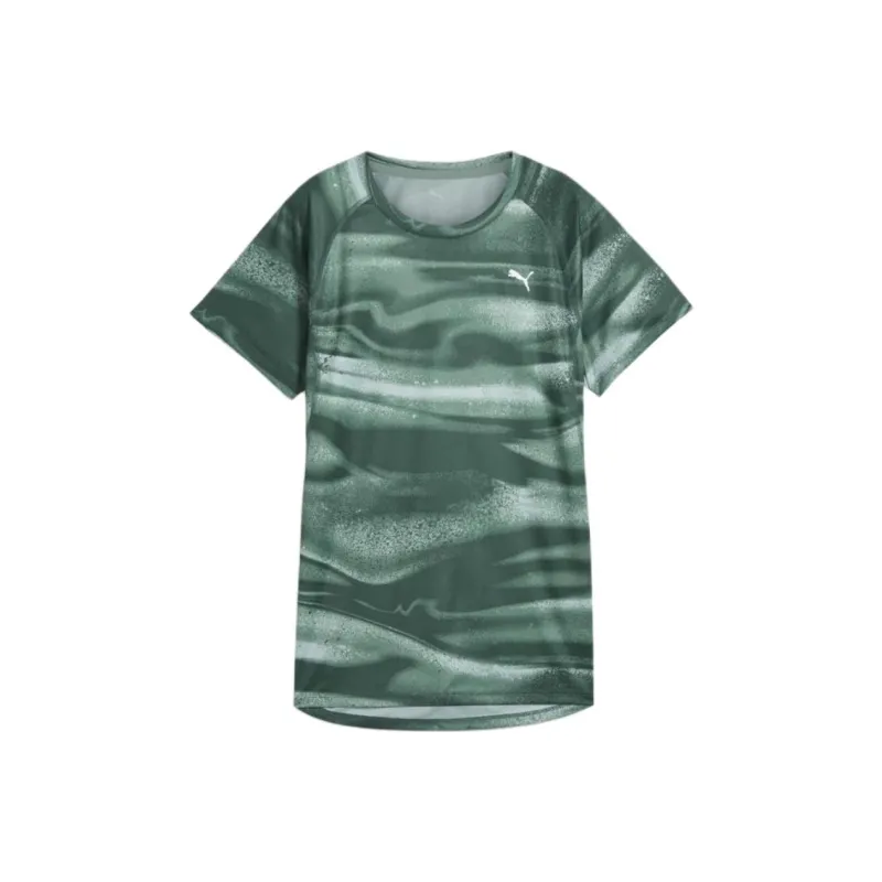 PUMA RUN VELOCITYAOP Raglan Sleeve T Shirt Women's Green Moon-0