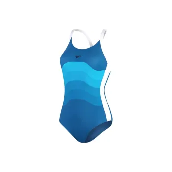 Speedo One-piece Swimsuit Women's Blue White & Multicolor