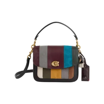COACH Cassie Leather Shoulder Bag, Crossbody Bag, Handbag Small Size Unisex Black & Brown