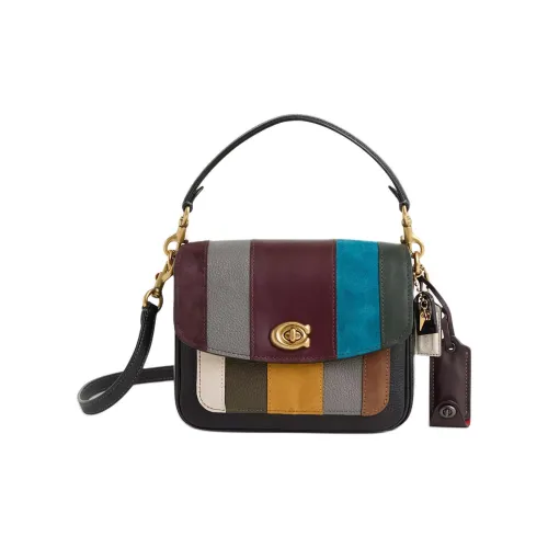 COACH Cassie Leather Shoulder Bag, Crossbody Bag, Handbag Small Size Unisex Black & Brown