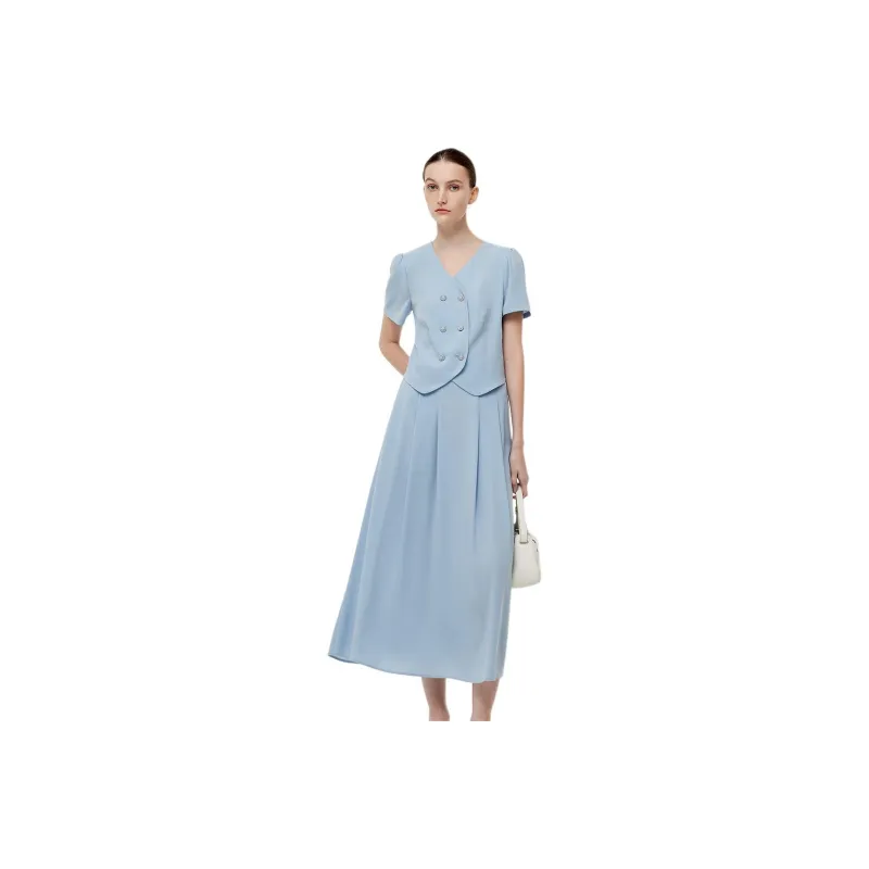 GOELIA Skirt Set Women's Gray Blue-0