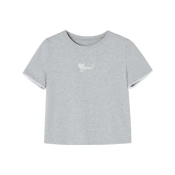 XIANGYING T Shirt Women's Medium Gray