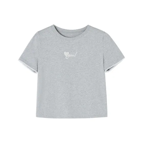 XIANGYING T Shirt Women's Medium Gray