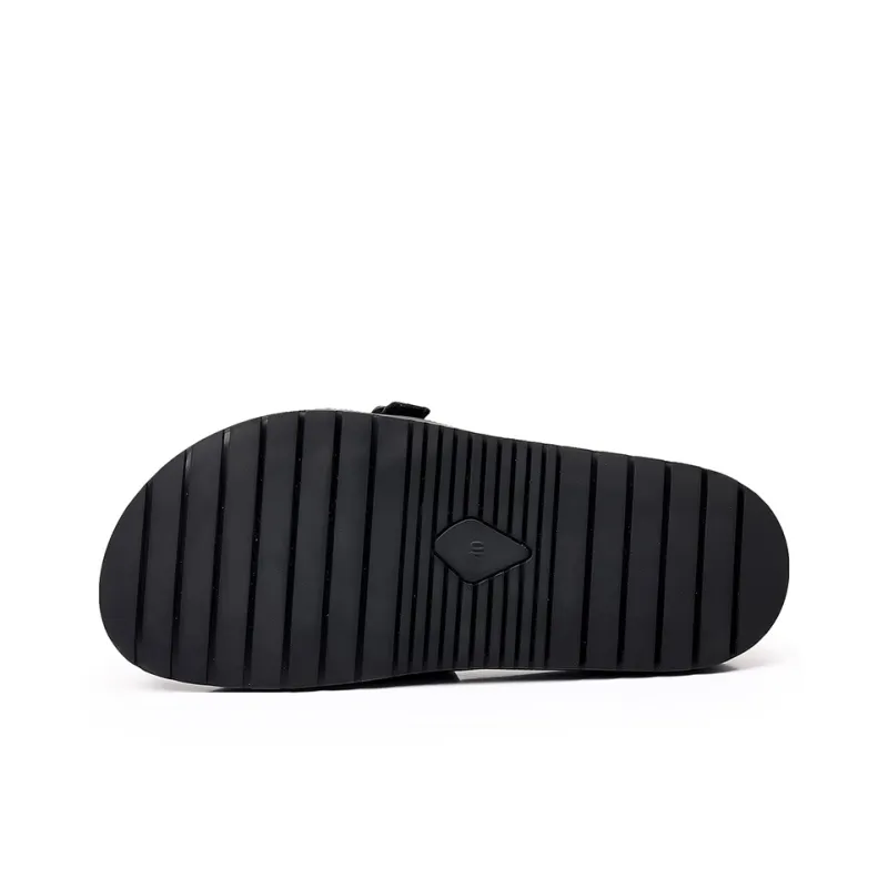 GESENLANG Rubber Sole PU Polyurethane Slip Resistant Abrasion Resistant Slide Slippers Men's Black-2