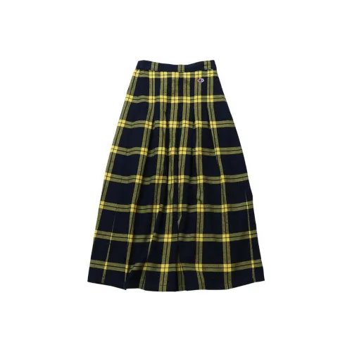 Champion FW24 Casual Long Skirts Women's Marine Blue/Yellow