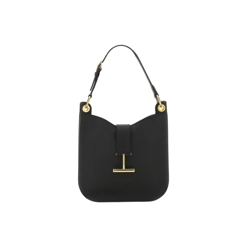 TF TARA Calfskin Shoulder Bag Trumpets Women's Black-0