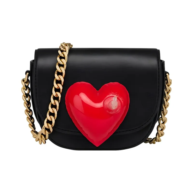 MOSCHINO Leather Crossbody Bag, Shoulder Bag Women's Black-0