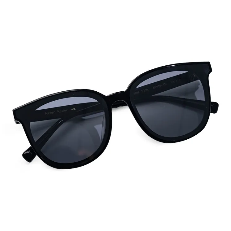 HELEN KELLER Plate Frame Round Sunglasses Unisex-4