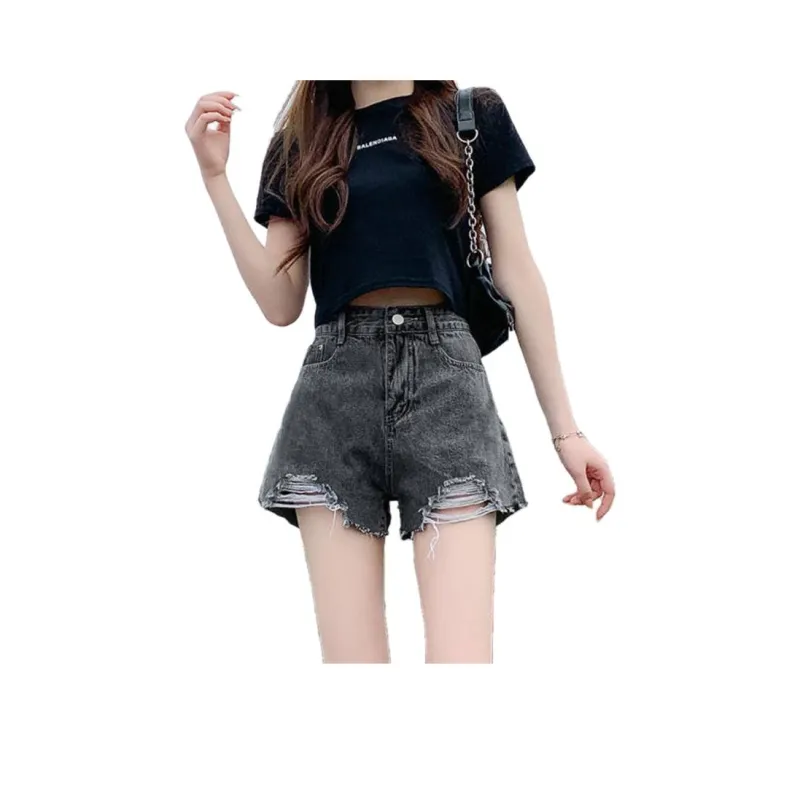 Shuhao Bai Denim Shorts Women's Black-8