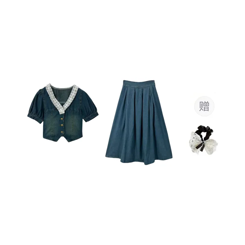 PAVEA Two Piece Skirt Sets Women's-0
