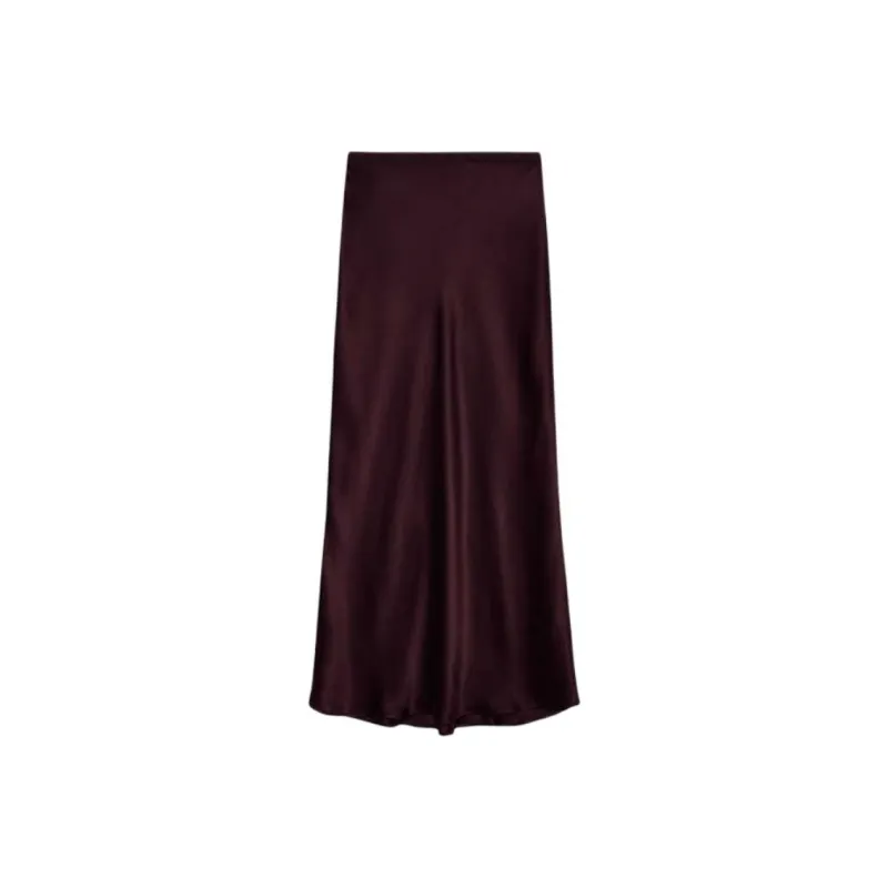 Anine Bing Bar Fluted Satin Midi Skirt-0