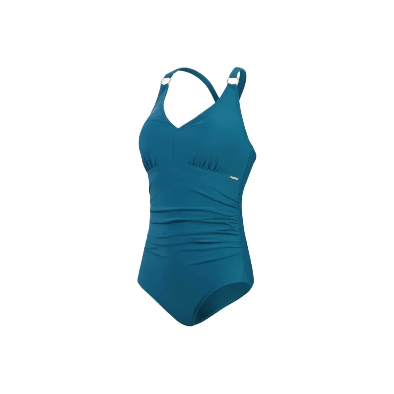 Speedo Shaping V Neck One Piece Green One piece Swimsuit Women's-0