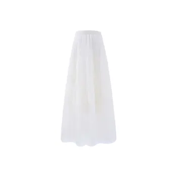 Blovelan Casual Long Skirt Women's Cream Apricot