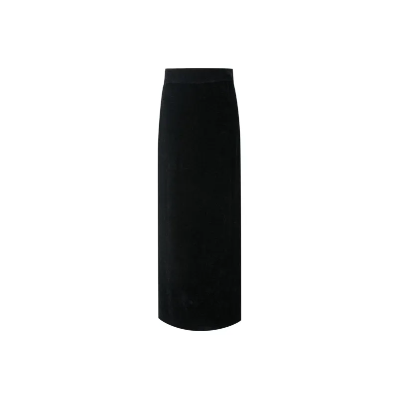 3COLOUR Casual Long Skirt Women's Classic Black-0